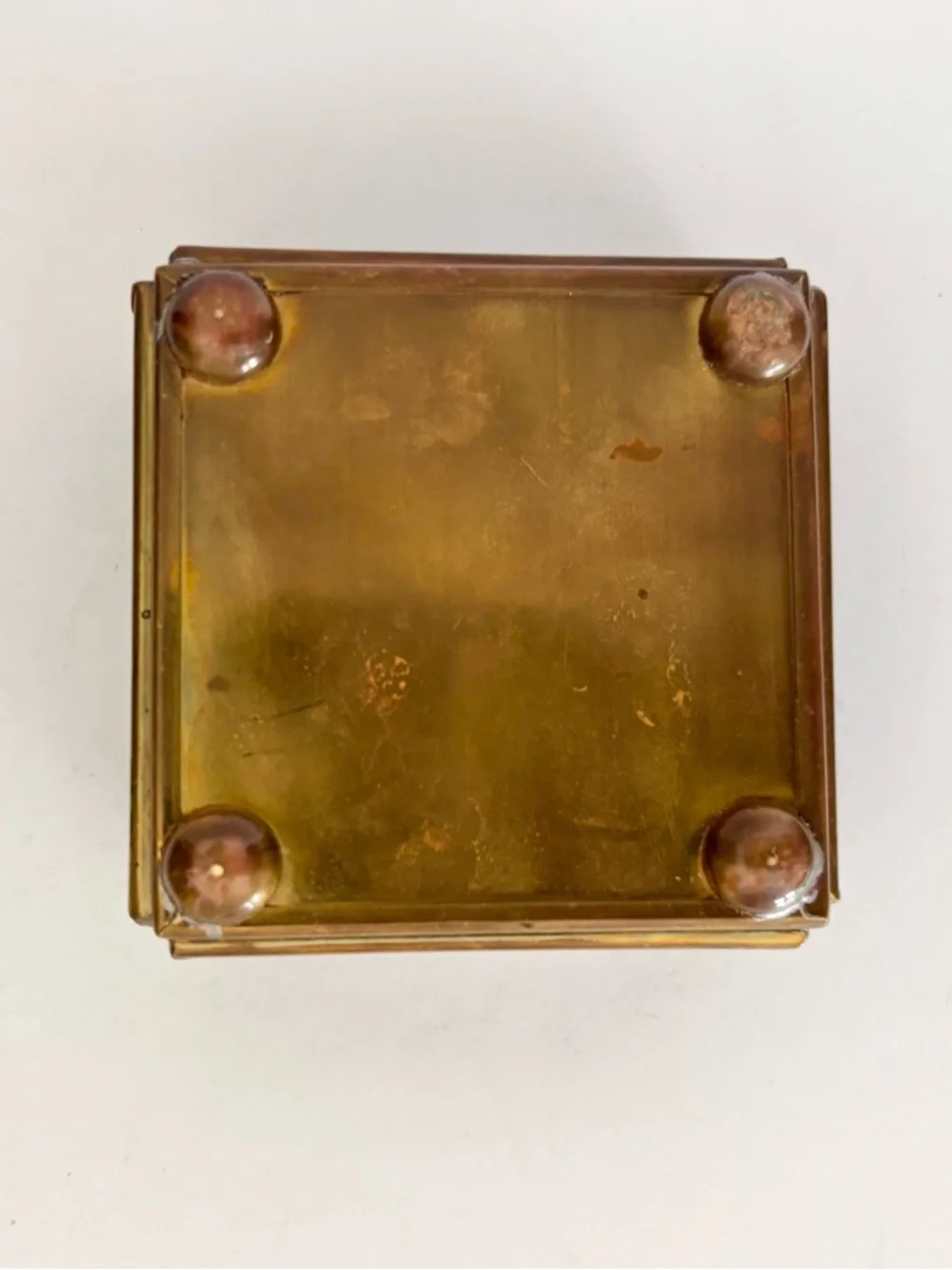 Vintage Celestial Themed Handcrafted Via Vermont Glass and Brass Trinket Box - Picture 6 of 11